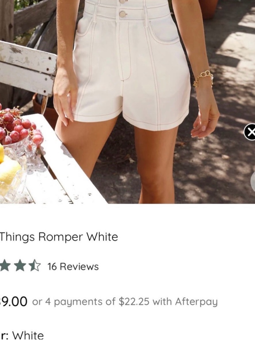 Fortunate one white halter denim romper - Picture 3 of 3
